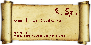 Komlódi Szabolcs névjegykártya