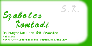 szabolcs komlodi business card