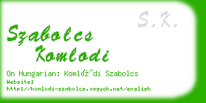 szabolcs komlodi business card